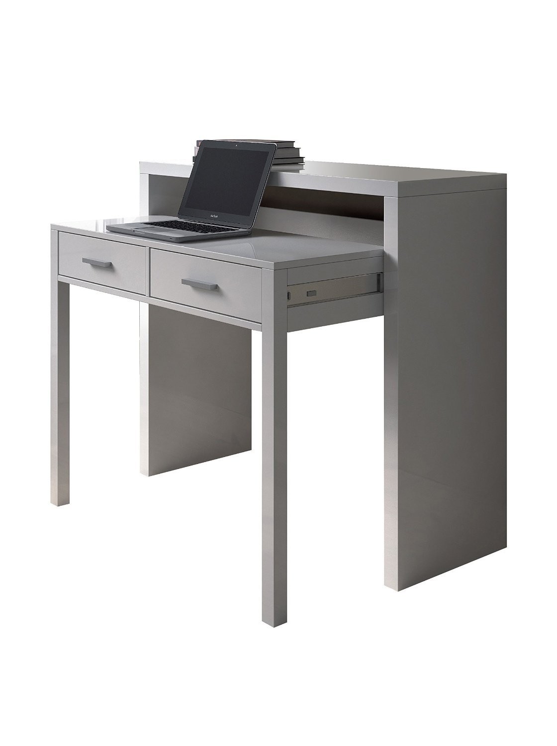 Mesa de escritorio blanca 98,5 x 87,5 x 36-70 cm