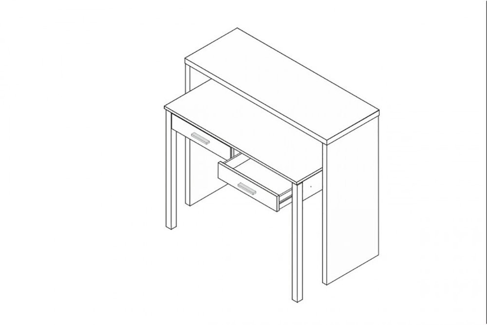 miniatura 2  - Mesa de escritorio blanca 98,5 x 87,5 x 36-70 cm